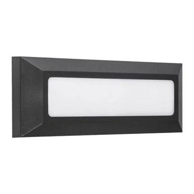 Ορθογώνιο επίτοιχο φωτιστικό διαδρόμου LED 4W CCT πολυκαρμπονικό σε χρώμα γραφίτη IP65 