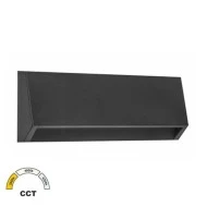Φωτιστικό led πολυκαρμπονικό επίτοιχο 4W CCT έμμεσου φωτισμού ορθογώνιο κυρτό σε χρώμα γραφίτη IP65