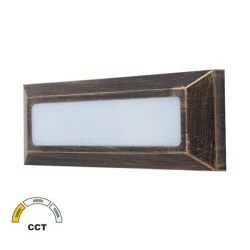 Φωτιστικό διαδρόμου LED επίτοιχο PC ορθογώνιο 4W 320lm CCT σε χρώμα ρουστίκ IP65 