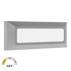 Γκρι φωτιστικό επίτοιχο ορθογώνιο LED 4W CCT πολυκαρμπονικό κατάλληλο για εξωτερικό χώρο IP65 