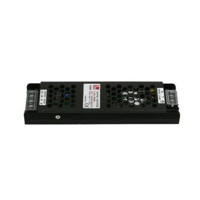 Τροφοδοτικό μίνι για ταινίες led 12VDC 150W σε μαύρο χρώμα από αλουμίνιο και προστασία από υπερφόρτωση
