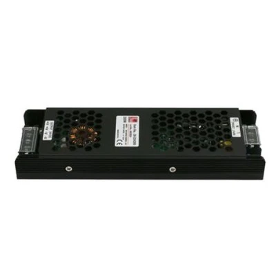 Μίνι τροφοδοτικό για ταινίες LED 24VDC 200W από αλουμίνιο σε μαύρο χρώμα με προστασία από υπερθέρμανση