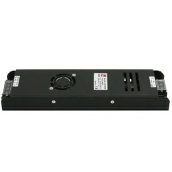 Τροφοδοτικό μίνι για ταινίες LED 24VDC 360W σε μαύρο χρώμα από αλουμίνιο με ενεργή ψύξη ανεμιστήρα