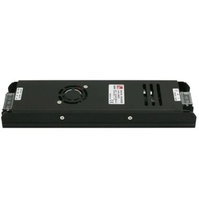 Τροφοδοτικό μίνι για ταινίες LED 24VDC 360W σε μαύρο χρώμα από αλουμίνιο με ενεργή ψύξη ανεμιστήρα