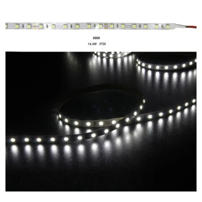Led ταινία 5m super bright 24VDC 14,4W/m θερμό λευκό φως 3000Κ αυτοκόλλητη IP54 στεγανή 60LED5050/m