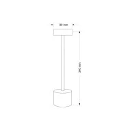 Πορτατίφ LED επαναφορτιζόμενο 3W 200Lm IP44 CCT ντιμαριζόμενο USB-C με μεταλλική βάση μαύρο 