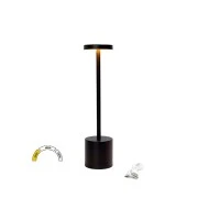 Πορτατίφ LED επαναφορτιζόμενο 3W 200Lm IP44 CCT ντιμαριζόμενο USB-C με μεταλλική βάση μαύρο 