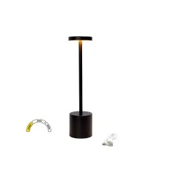 Πορτατίφ LED επαναφορτιζόμενο 3W 200Lm IP44 CCT ντιμαριζόμενο USB-C με μεταλλική βάση μαύρο 