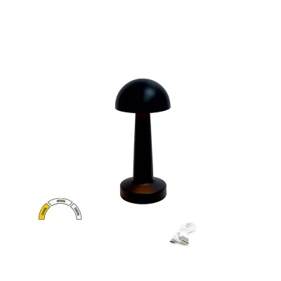 Led πορτατίφ επαναφορτιζόμενο 3W CCT μανιτ΄΄άρι ντιμαριζόμενο USB-C μαύρο 90x90x215mm