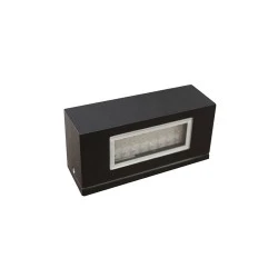 Φωτιστικό επίτοιχο Led 3.3W διπλής κατεύθυνσης ορθογώνιο θερμό λευκο φως IP54 αλουμίνιο μαύρο 