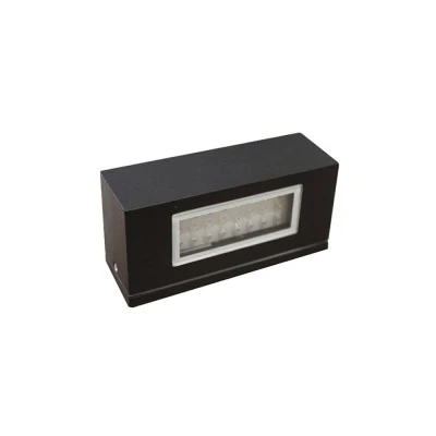 Φωτιστικό επίτοιχο Led 3.3W διπλής κατεύθυνσης ορθογώνιο θερμό λευκο φως IP54 αλουμίνιο μαύρο 