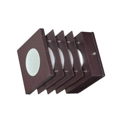 Φωτιστικό απλίκα τετράγωνο με γρίλια σαγρέ σκουριά 13cm για λάμπες E14 στεγανό IP44 Φωτιστικό απλίκα τετράγωνο με γρίλια σαγρέ σκουριά 13cm για λάμπες E14 στεγανό IP44
