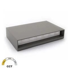 Επίτοιχο φωτιστικό LED διπλής κατεύθυνσης PC γκρί χρώμα ορθογώνιο 12W με δυνατότητα επιλογής φωτός CCT IP65 