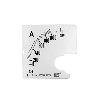 Πλάκα Ένδειξης Αμπερομέτρου 72x72mm – 1000/5A για Πίνακες & Πόρτες