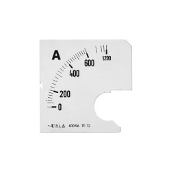 Πλάκα Ένδειξης Αμπερομέτρου 72x72mm – 600/5A για Πίνακες & Πόρτες