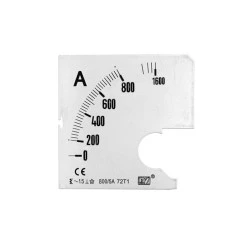 Πλάκα Ένδειξης Αμπερομέτρου 72x72mm – 800/5A για Πίνακες & Πόρτες