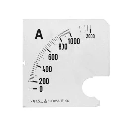 Πλάκα Ένδειξης Αμπερομέτρου 96x96mm – 1000/5A για Πίνακες & Πόρτες