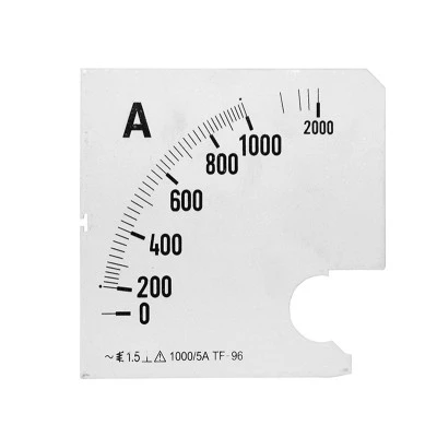 Πλάκα Ένδειξης Αμπερομέτρου 96x96mm – 1000/5A για Πίνακες & Πόρτες