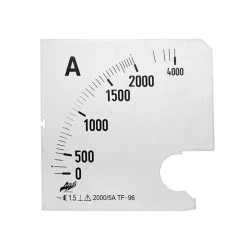 Πλάκα Ένδειξης Αμπερομέτρου 96x96mm – 2000/5A για Πίνακες & Πόρτες