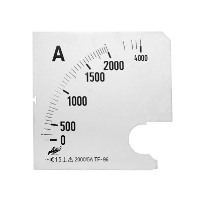 Πλάκα Ένδειξης Αμπερομέτρου 96x96mm – 2000/5A για Πίνακες & Πόρτες