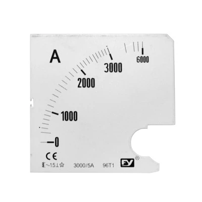 Πλάκα Ένδειξης Αμπερομέτρου 96x96mm – 3000/5A για Πίνακες & Πόρτες