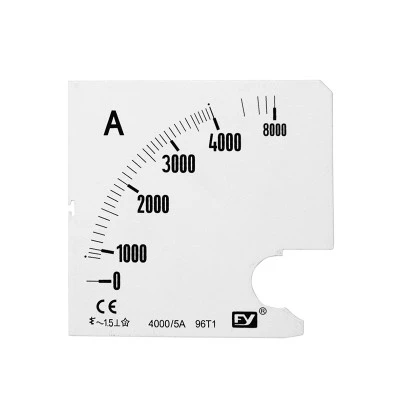 Πλάκα Ένδειξης Αμπερομέτρου 96x96mm – 4000/5A για Πίνακες & Πόρτες
