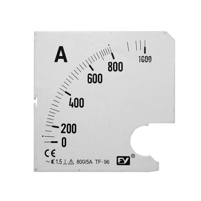 Πλάκα Ένδειξης Αμπερομέτρου 96x96mm – 800/5A για Πίνακες & Πόρτες