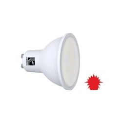 Λάμπα LED με ντουί GU10 5W με κόκκινο φως και ματ κάλυμμα Φ50mm 230V δέσμη 105° 