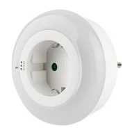 Λαμπάκι νυκτός και πρίζα λευκό 230V 16A με φωτοκύτταρο λευκό-μπλε-πράσινο φως 
