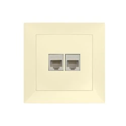 Πρίζα Data RJ45 Cat.6 + Τηλεφώνου RJ11 Πλήρης Μπεζ Πρίζα Data RJ45 Cat.6 + Τηλεφώνου RJ11 Πλήρης Μπεζ
