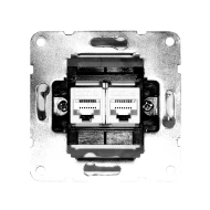 Μηχανισμός πρίζας DATA διπλή RJ45+RJ45 Cat.6