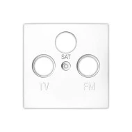 Πλακίδιο πρίζας TV+SAT+FM σε λευκό χρώμα