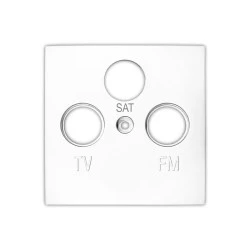 Πλακίδιο πρίζας TV+SAT+FM σε λευκό χρώμα