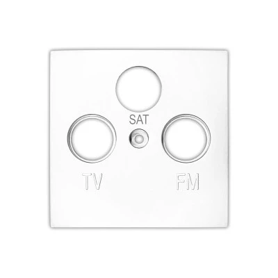 Πλακίδιο πρίζας TV+SAT+FM σε λευκό χρώμα