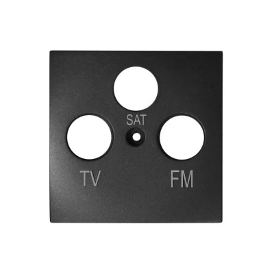 Πλακίδιο πρίζας TV+SAT+FM σε ανθρακί χρώμα