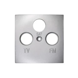 Πλακίδιο πρίζας TV+SAT+FM σε ασημί χρώμα