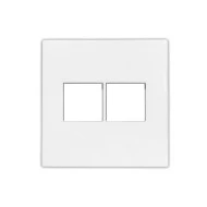 Πλακίδιο πρίζας DATA διπλή RJ45+RJ45 Cat.6 σε λευκό χρώμα