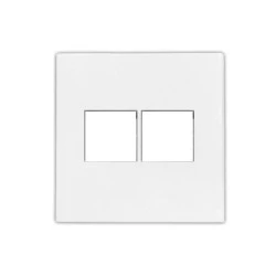 Πλακίδιο πρίζας DATA διπλή RJ45+RJ45 Cat.6 σε λευκό χρώμα