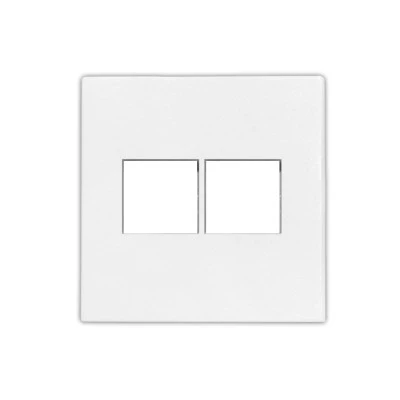Πλακίδιο πρίζας DATA διπλή RJ45+RJ45 Cat.6 σε λευκό χρώμα