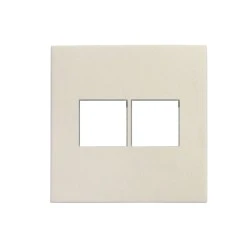 Πλακίδιο πρίζας DATA διπλή RJ45+RJ45 Cat.6 σε μπεζ χρώμα