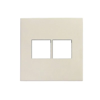 Πλακίδιο πρίζας DATA διπλή RJ45+RJ45 Cat.6 σε μπεζ χρώμα