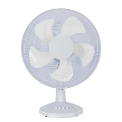 Ανεμιστήρας επιτραπέζιος Φ40cm 40W 230V με 5 πτερύγια 45° χειροκίνητα ρυθμιζόμενη κλίση σε λευκό χρώμα