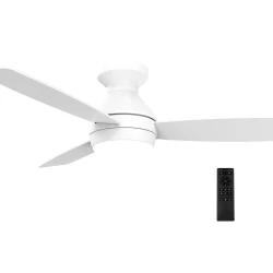 Ανεμιστήρας οροφής 25W DC Ø1,07m με LED 22W CCT, τηλεχειριστήριο και πτερύγια MDF λευκό