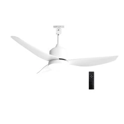 Ανεμιστήρας οροφής IP44 Ø1,32m 30W με LED 22W CCT dimmable και τηλεχειριστήριο, λευκός (ABS)
