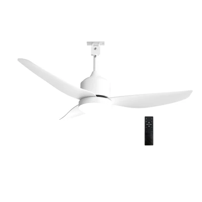 Ανεμιστήρας οροφής IP44 Ø1,32m 30W με LED 22W CCT dimmable και τηλεχειριστήριο, λευκός (ABS)