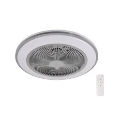 Ανεμιστήρας οροφής UFO Φ48cm led 56W ντιμαριζόμενος CCT με μοτέρ 22W ασημί με τηλεχειριστήριο & 6 ταχύτητες