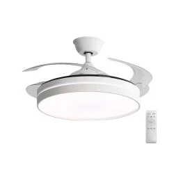 Ανεμιστήρας οροφής 32W Ø106cm με LED 36W CCT dimmable, τηλεχειριστήριο, λευκός (18-570)