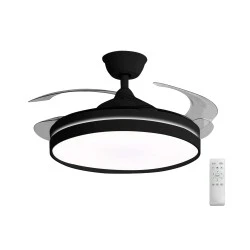 Ανεμιστήρας οροφής 32W DC Ø106cm με LED 36W CCT ντιμαριζόμενο και τηλεχειριστήριο, μαύρος