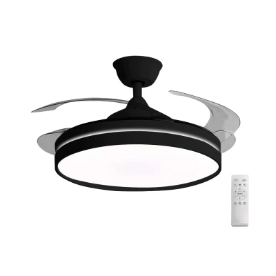 Ανεμιστήρας οροφής 32W DC Ø106cm με LED 36W CCT ντιμαριζόμενο και τηλεχειριστήριο, μαύρος