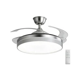 Ανεμιστήρας οροφής 32W DC Ø106cm με LED 36W CCT ντιμαριζόμενο και τηλεχειριστήριο, σατινέ